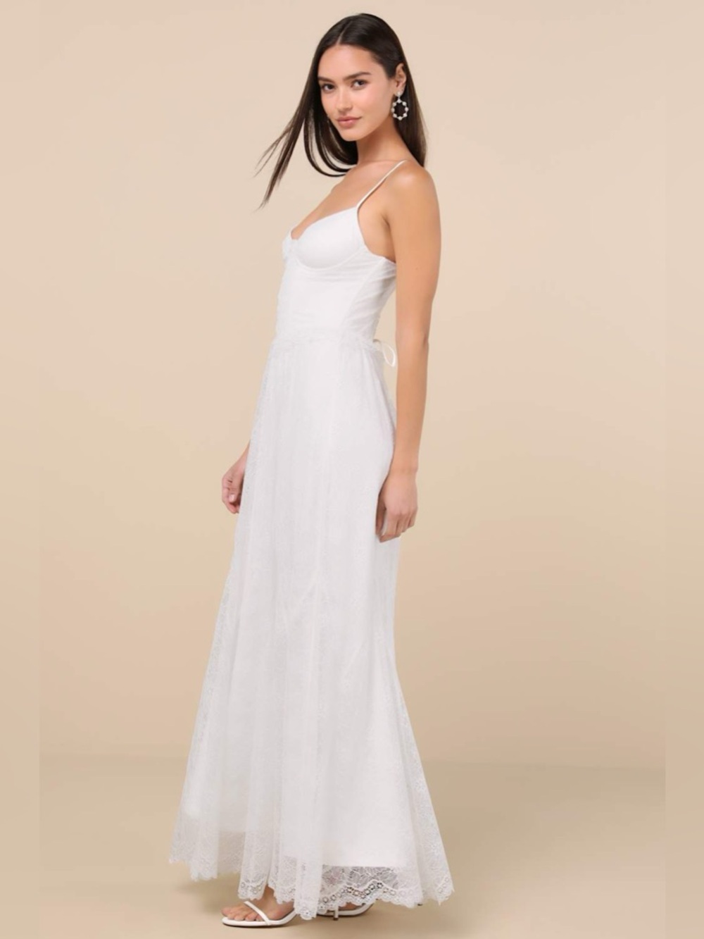 LULU'S Bia White Lace Bustier
Maxi Dress - Picture 4 of 6
